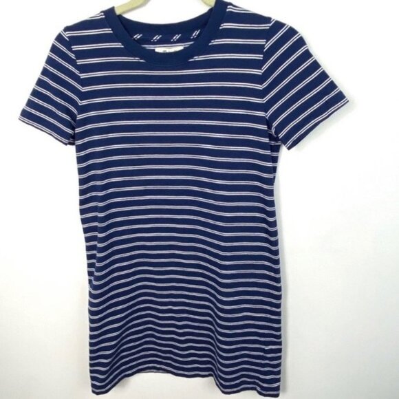 Madewell Striped Pocket Tee Dress Navy‎ White Size XXS 2019 Blue Short Sleeve - Picture 7 of 7